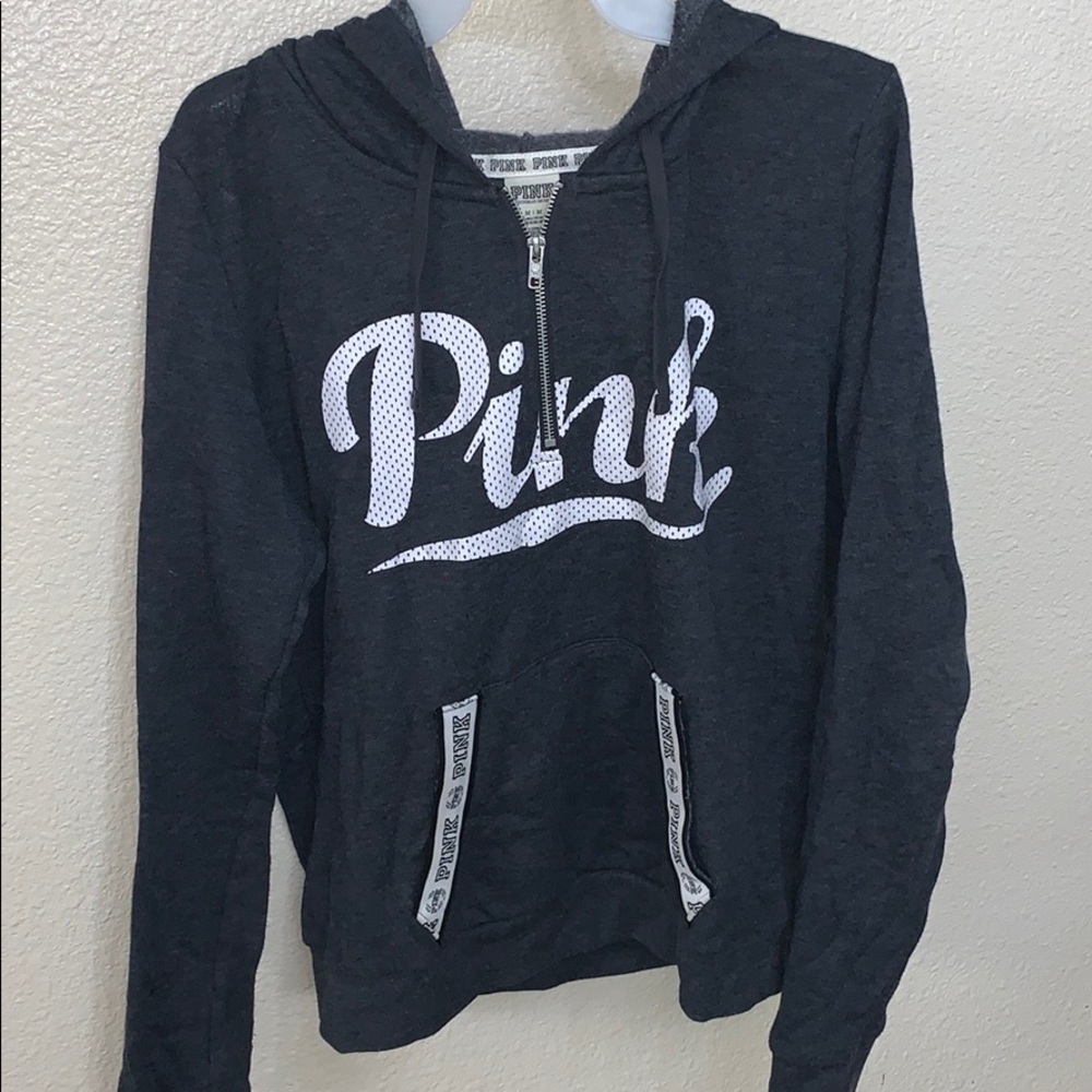 Gray Half-Zip Hoodie from Pink